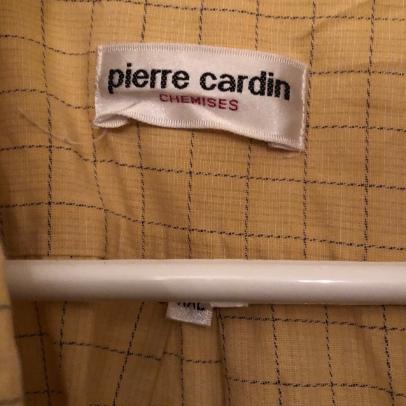 Mustard coloured plaid short sleeve Pierre Cardin xxl button up shirt - used - Picture 7 of 8